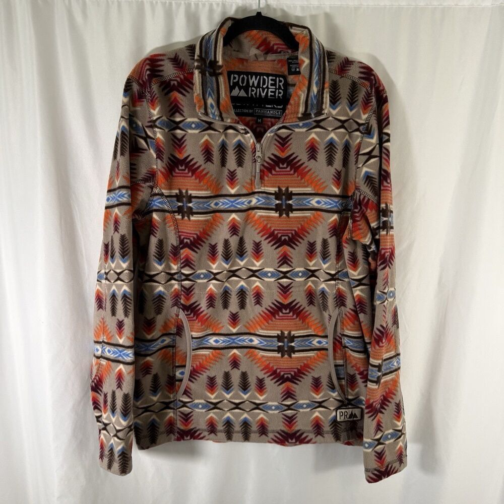 Power River Outfitters by Panhandle Aztec Jacket Women's Medium Brown Orange